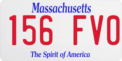 MA license plate 156FV0