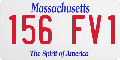 MA license plate 156FV1