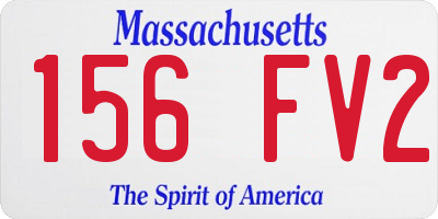 MA license plate 156FV2