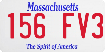 MA license plate 156FV3