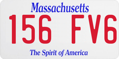 MA license plate 156FV6