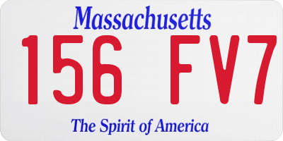 MA license plate 156FV7