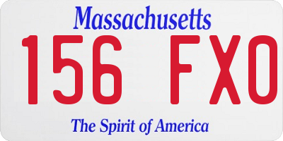 MA license plate 156FX0