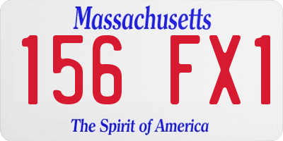 MA license plate 156FX1