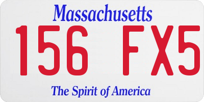 MA license plate 156FX5
