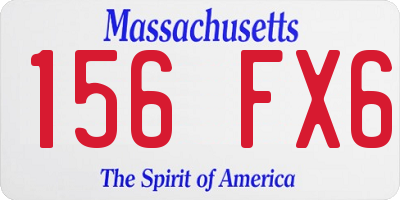 MA license plate 156FX6