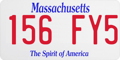 MA license plate 156FY5