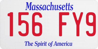 MA license plate 156FY9