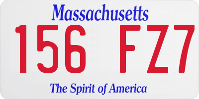 MA license plate 156FZ7