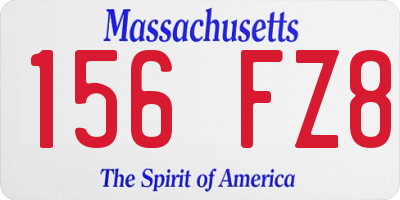 MA license plate 156FZ8