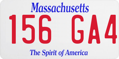 MA license plate 156GA4
