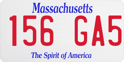 MA license plate 156GA5