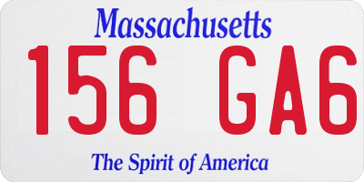 MA license plate 156GA6