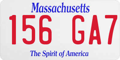 MA license plate 156GA7