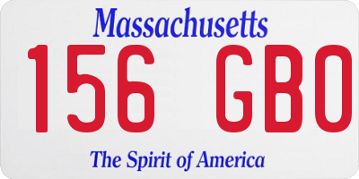 MA license plate 156GB0
