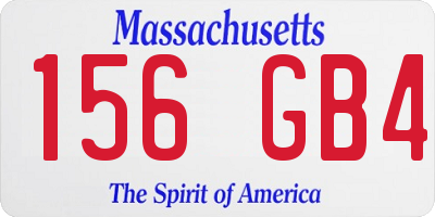 MA license plate 156GB4