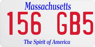 MA license plate 156GB5