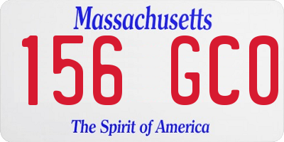 MA license plate 156GC0