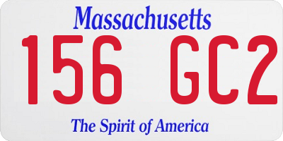MA license plate 156GC2