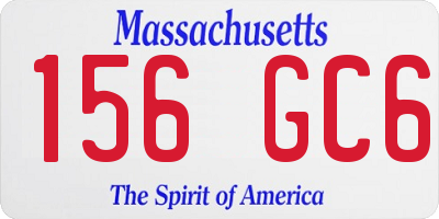 MA license plate 156GC6