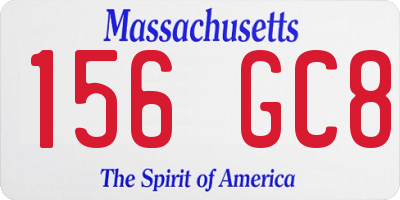 MA license plate 156GC8