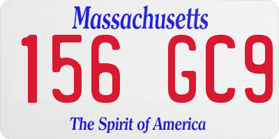 MA license plate 156GC9