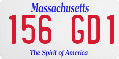 MA license plate 156GD1