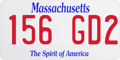 MA license plate 156GD2