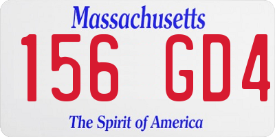 MA license plate 156GD4