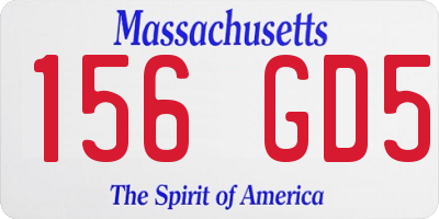 MA license plate 156GD5