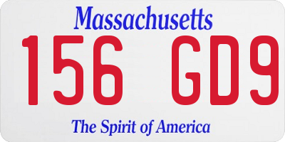 MA license plate 156GD9