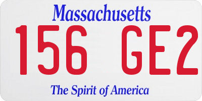 MA license plate 156GE2
