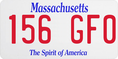 MA license plate 156GF0