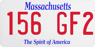 MA license plate 156GF2