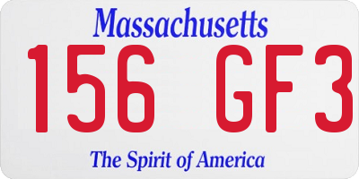 MA license plate 156GF3