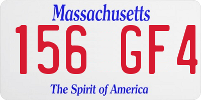 MA license plate 156GF4