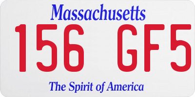MA license plate 156GF5