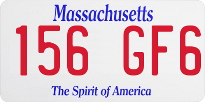 MA license plate 156GF6