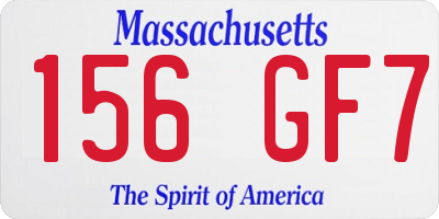 MA license plate 156GF7