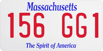 MA license plate 156GG1