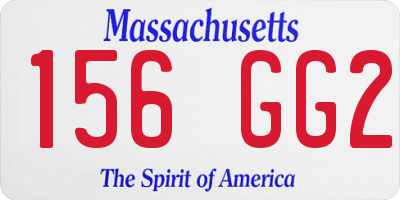 MA license plate 156GG2