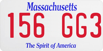 MA license plate 156GG3