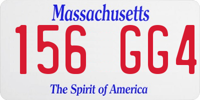 MA license plate 156GG4