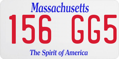 MA license plate 156GG5