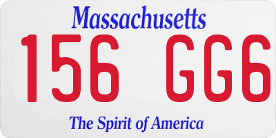 MA license plate 156GG6