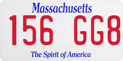 MA license plate 156GG8