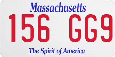 MA license plate 156GG9
