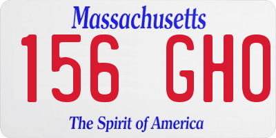 MA license plate 156GH0