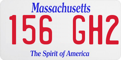 MA license plate 156GH2