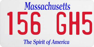 MA license plate 156GH5
